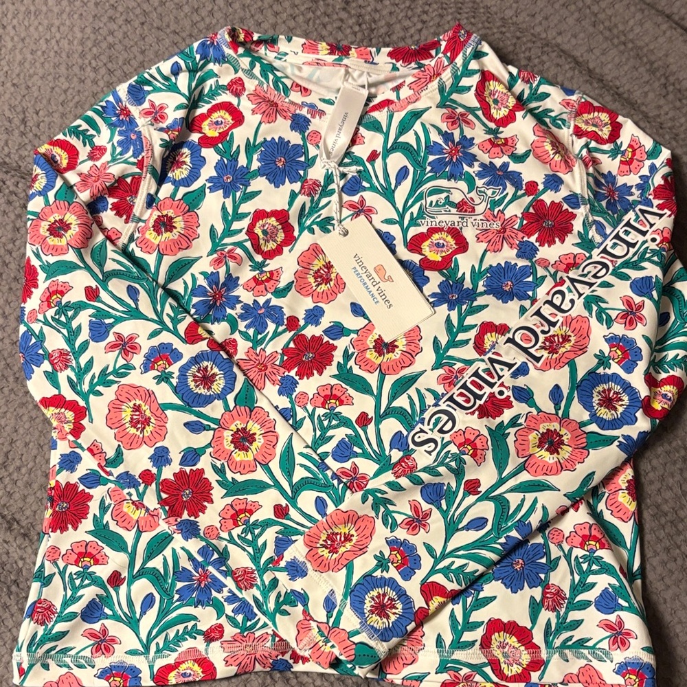 Vineyard Vines Colorful Floral Long Sleeve Shirt
